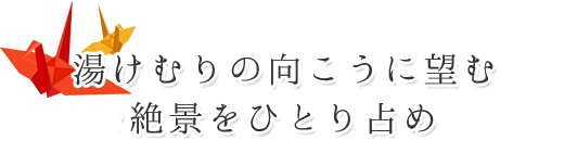 湯けむりの向こうに望む絶景をひとり占め